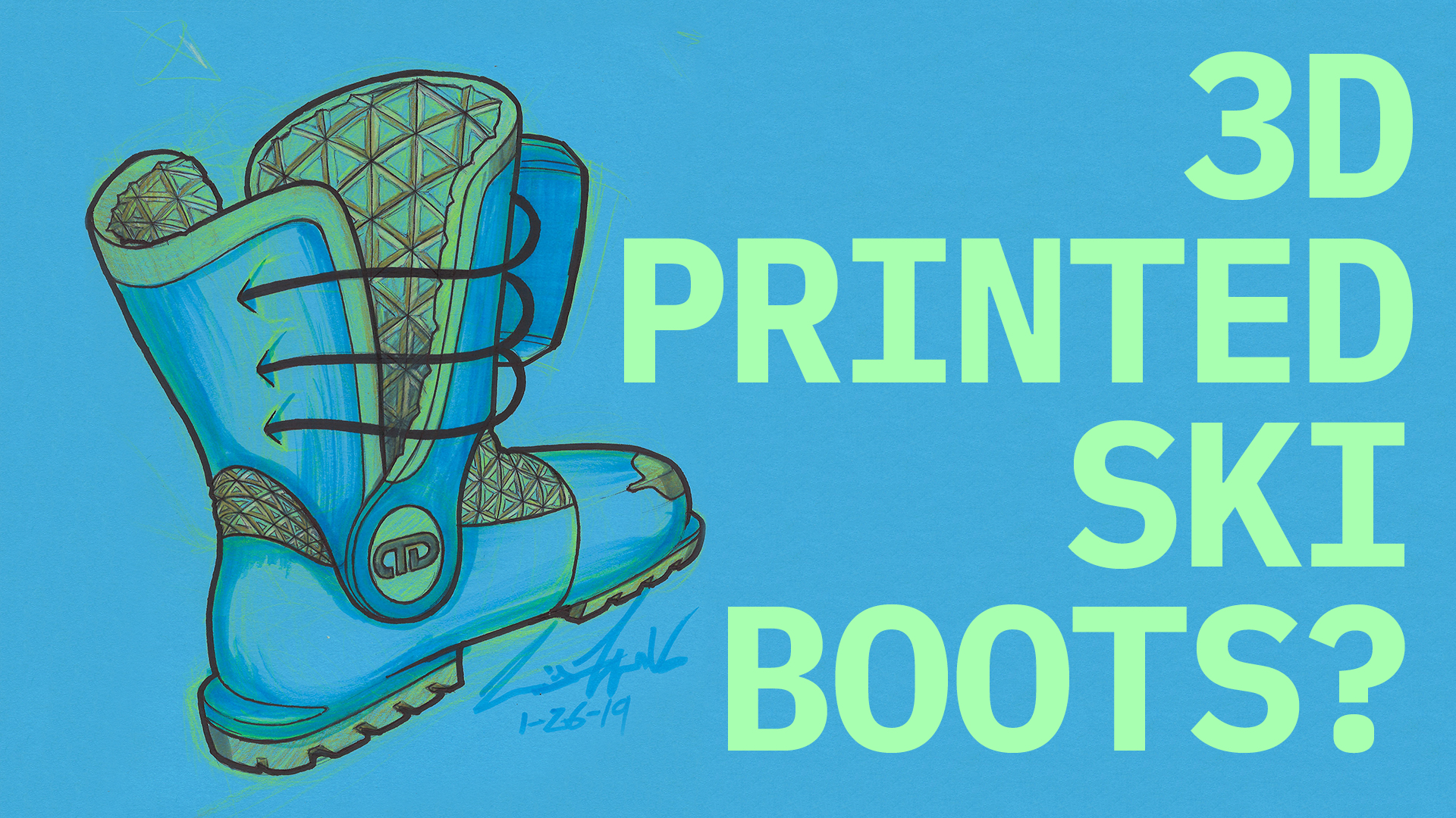 3D Printed Ski Boot Sketch By Chris Trunek