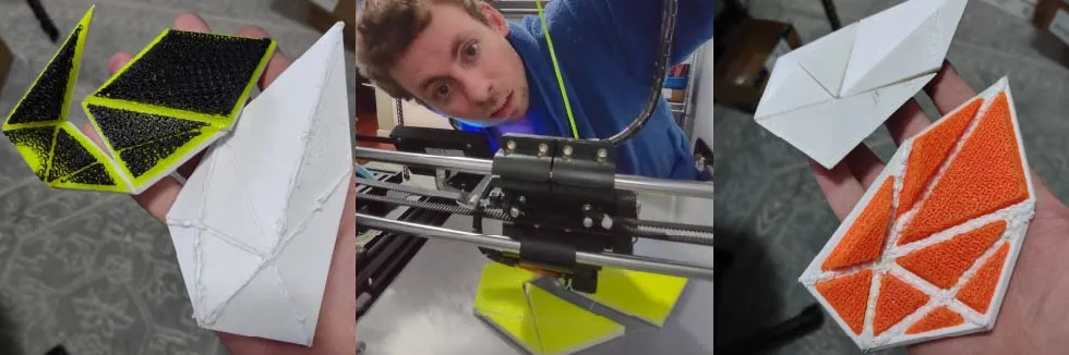 previous explorations with joining printed tiles via 3d pen welding and epoxy bonding