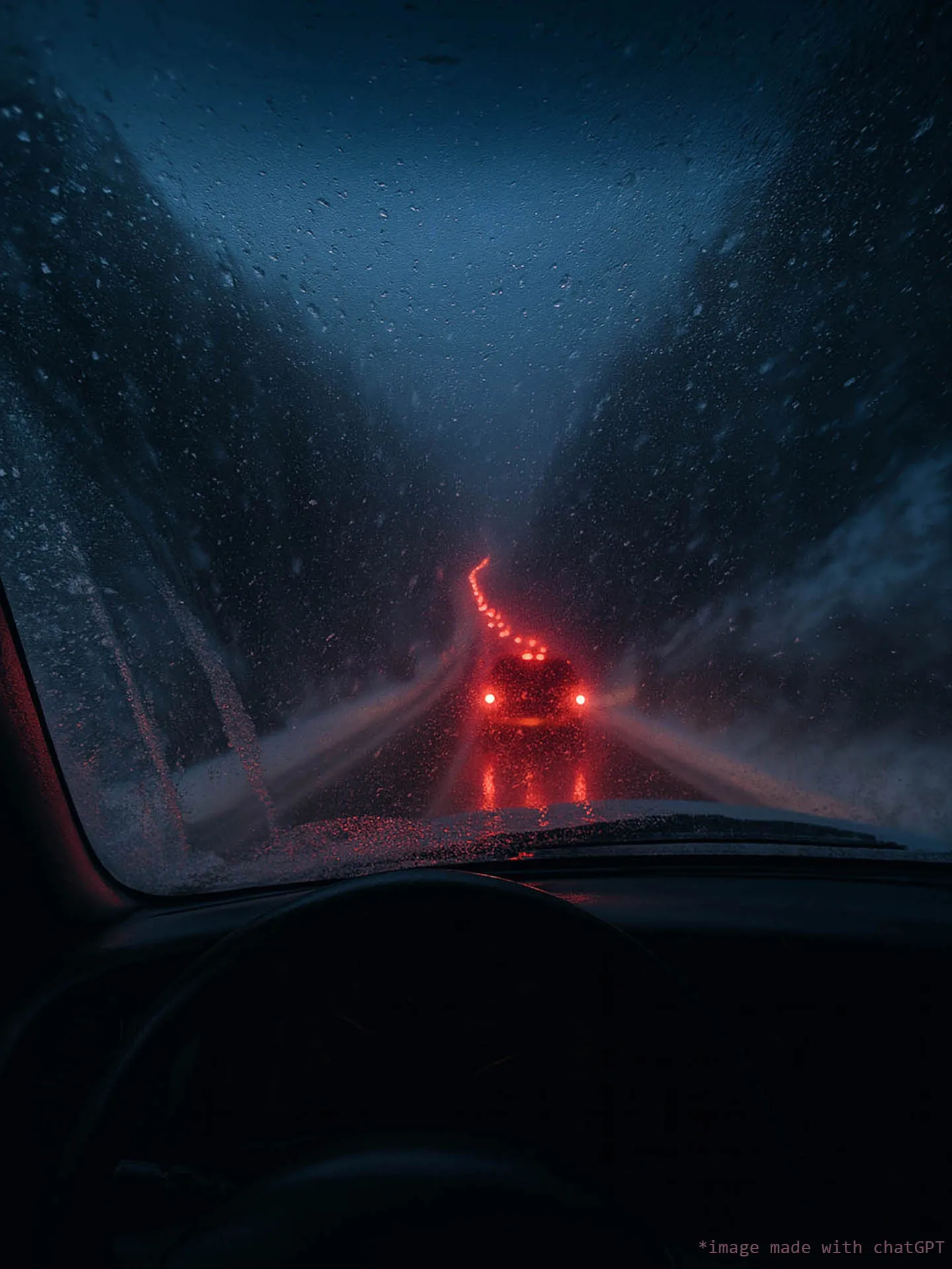 a chatGPT generated image of traffic hell getting to the mountain